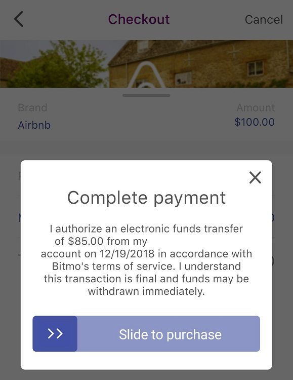Bitmo complete payment