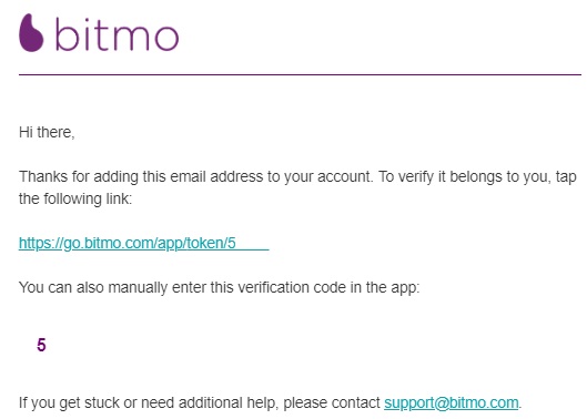 Bitmo email verification