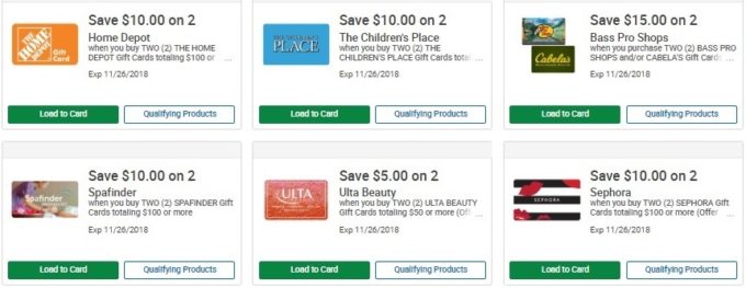 Digital coupons for discounted gift cards at Kroger
