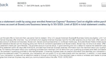 Boxed Amex Offer 10% Back $100
