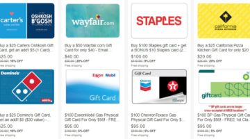 Discounted Gift Cards on eBay