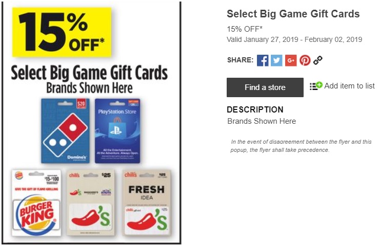 Dollar General Discounted Gift Cards 01.27.19-02.02.19
