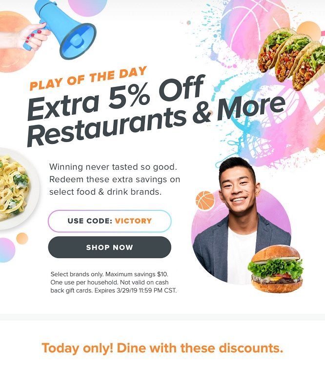 Raise 5% Off Food & Drink Promo Code VICTORY