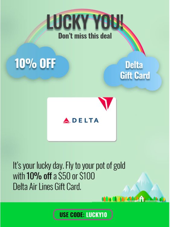 Swych 10% Off Delta Gift Card Promo Code LUCKY10