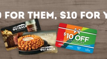 $50 Outback Steakhouse Carrabba's Bonefish Grill $10 Promo Card