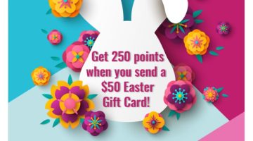 Swych 250 Points On $50 Easter Gift Card Promo Code PEEPS