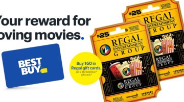 $50 Regal Gift Cards $10 Best Buy Gift Card