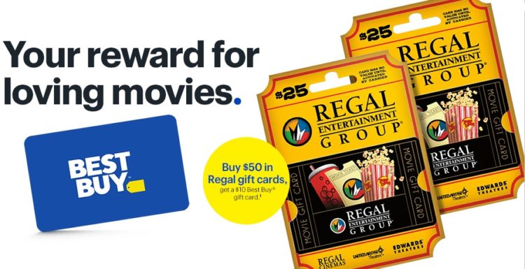 $50 Regal Gift Cards $10 Best Buy Gift Card