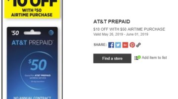 Dollar General $10 Off $50 AT&T Gift Card