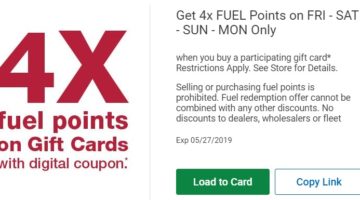 Kroger 4x Fuel Points 05.24.19-05.27.19