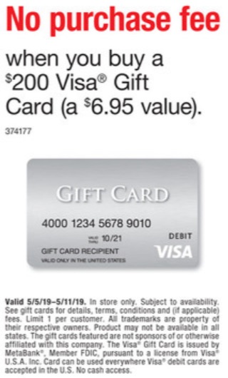 Expired Staples Buy Fee Free 200 Visa Gift Cards 5 5 19 5 11