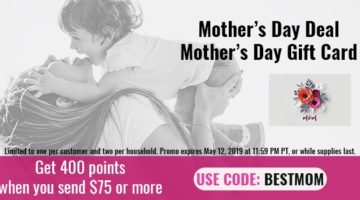 Swych 400 Points $75 Mother's Day Gift Card Promo Code BESTMOM