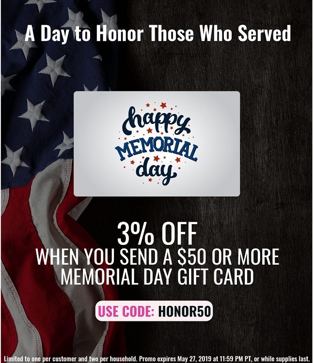 Expired Swych Save 3 When Sending 50 Memorial Day Gift Card Using Promo Code Honor50 Gc Galore - gift card roblox codes 2019