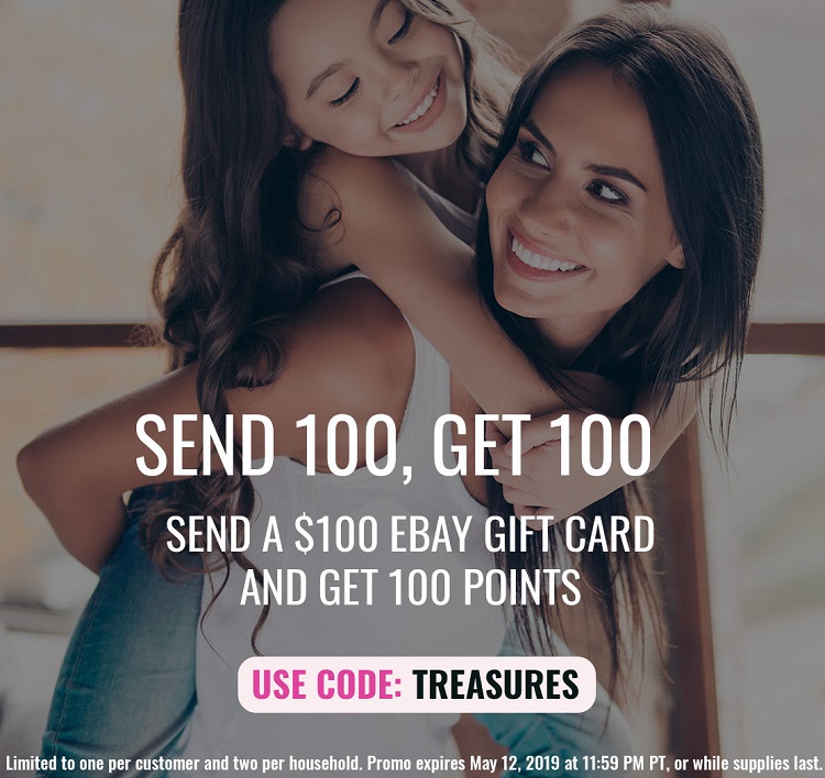 Expired Swych Send 100 Ebay Gift Card Get 100 Points 1 With Promo Code Treasures Gc Galore