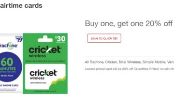 Target 10% Off Prepaid Phone Gift Cards