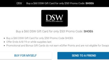 eGifter $60 DSW Gift Card For $50 Promo Code SHOE6
