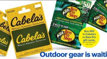 $50 Cabela's Bass Pro Shops Gift Card $5 Best Buy Gift Card