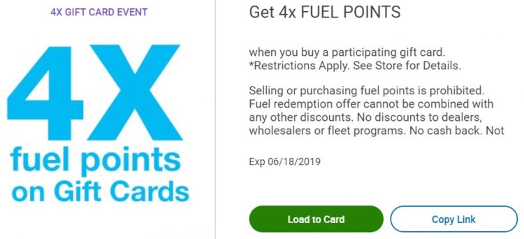 Kroger 4x fuel points 06.18.19