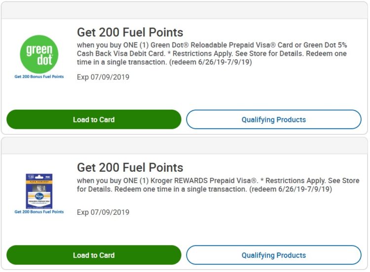 Expired Kroger Earn 200 Fuel Points On Green Dot Prepaid Visa Gift Cards Save Up To 7 Per Card Gc Galore - roblox gift card fred meyer robux 2019 july