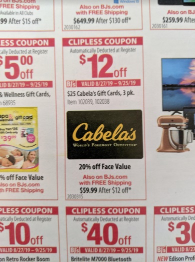 Expired Bj S Buy 3x 25 Cabela S Gift Cards For 59 99 8 27 9 25 Gc Galore - 25 roblox gift card bjs wholesale club