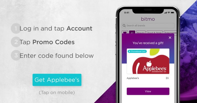 Expired Bitmo Get Free 5 Applebee S Promo Card Targeted Gc Galore - roblox applebee's