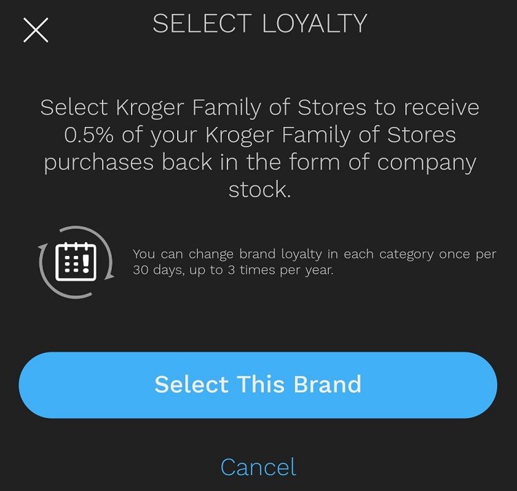 Bumped - Kroger loyalty option