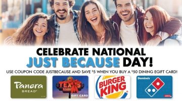 Kroger Dining Gift Card Promo Code JUSTBECAUSE