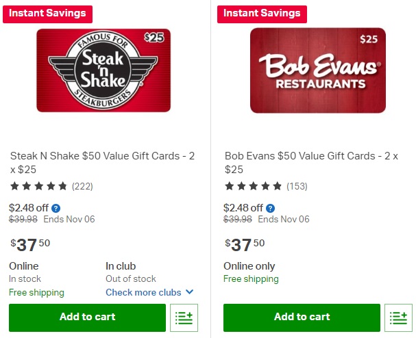 Expired Sam S Club Save 25 On Select Gift Cards Ruby Tuesday Bob Evans Krispy Kreme Steak N Shake More Gc Galore - roblox club shake