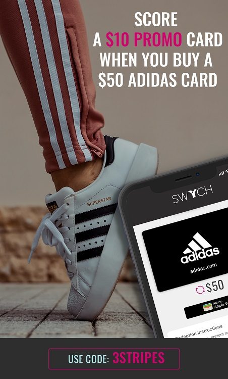 Expired Swych Buy 50 Adidas Gift Card Get 10 Promo Code With Promo Code 3stripes Promo Card Expires 12 31 19 Gc Galore - promo codes roblox 2018 september 31