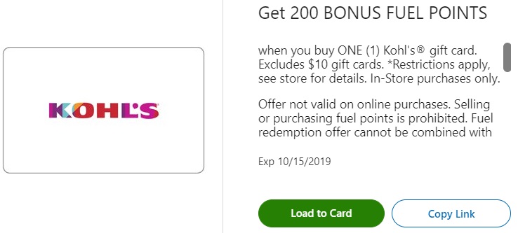 Expired Kroger Buy Kohl S Gift Card Get 200 Bonus Fuel Points 10 Cards Excluded Gc Galore - 200 roblox gift card code