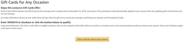 Amazon Gift Card By Text