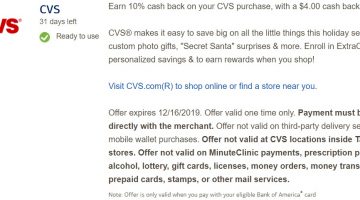 CVS BankAmeriDeals 11.15.19