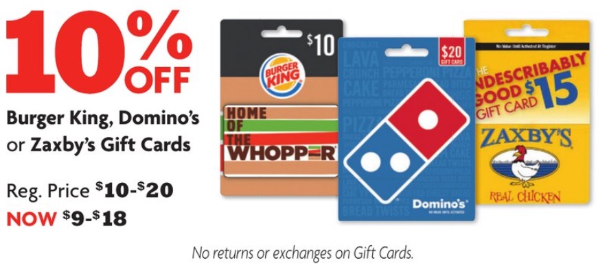 Expired Family Dollar Save 10 On Burger King Domino S Zaxby S Gift Cards Gc Galore - burger king vs mcdonalds bring friends roblox