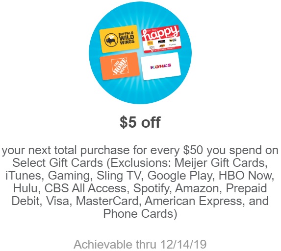 Expired Meijer Earn 5 Reward For Every 50 Spent On Gift - promo code roblox 50 off november 2019 reward existing