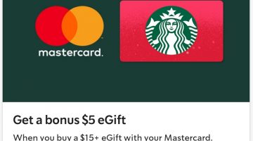 Starbucks $5 bonus with $15