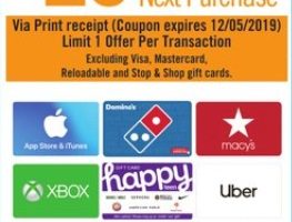 Stop & Shop $20 Off $100 Gift Cards