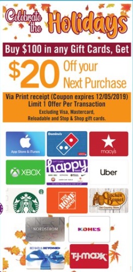Expired Stop Shop Buy 100 3rd Party Gift Cards Get 20 Off