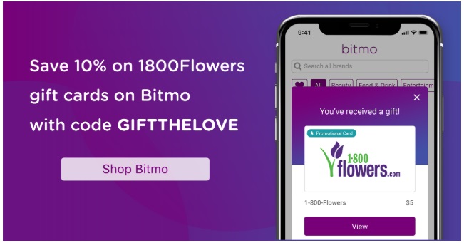 Bitmo 1800-Flowers Promo Code GIFTTHELOVE