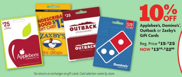 Expired Family Dollar Save 10 On Applebee S Domino S Zaxby S Outback Steakhouse Gift Cards Gc Galore - roblox card family dollar
