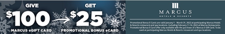 Marcus Hotels & Resorts Bonus Card Promotion