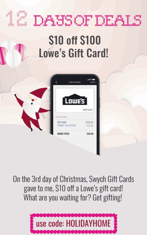 Expired Swych Buy 100 Lowe S Gift Card For 90 With Promo Code