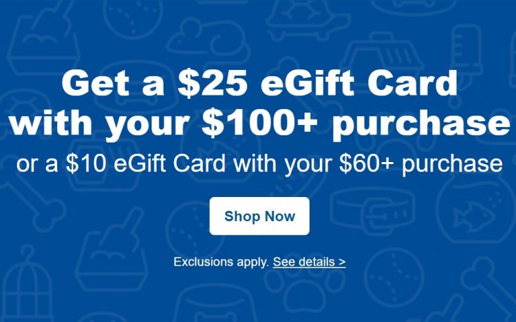 Expired Petco Buy 100 Gift Card Get 25 Promo Card Free 60