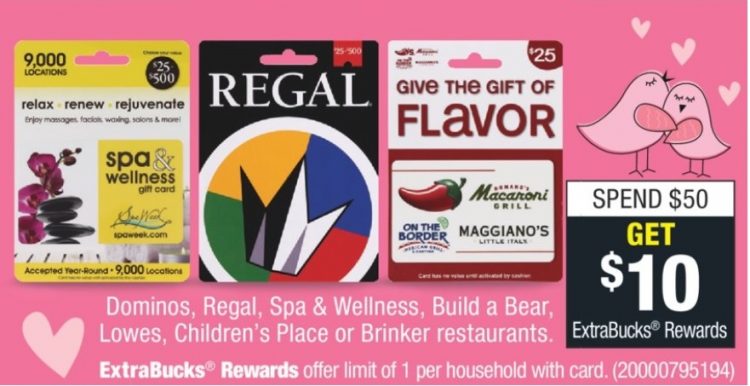 Expired Cvs Buy 50 Select Gift Cards Get 10 Extrabucks Rewards Lowe S Regal Brinker More Gc Galore