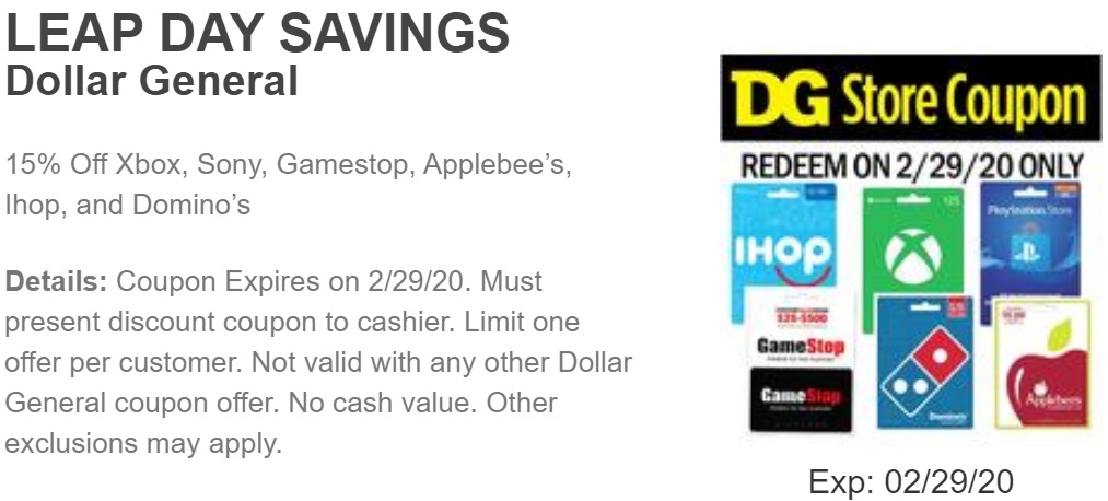 Expired Dollar General Save 15 On Select Gift Cards Gamestop