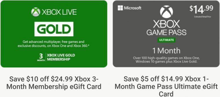 xbox gold gift card 1 month