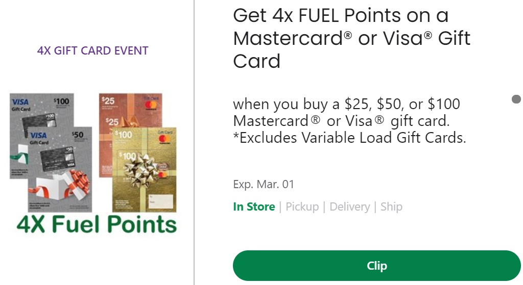 Expired Kroger Earn 4x Fuel Points On Fixed Value Visa Mastercard Gift Cards Feb 28 Mar 1 Gc Galore - roblox 50 gift card email delivery newegg com