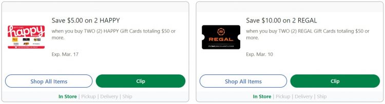 Expired Kroger Save 20 On Regal Cinemas Gift Cards 10 On - roblox gift card 10 kroger