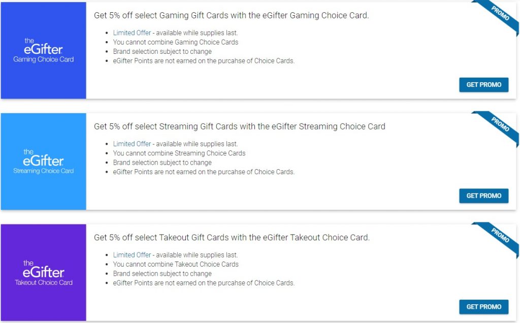 eGifter: Save 5% On Select Gaming, Streaming & Takeout Gift Cards ...