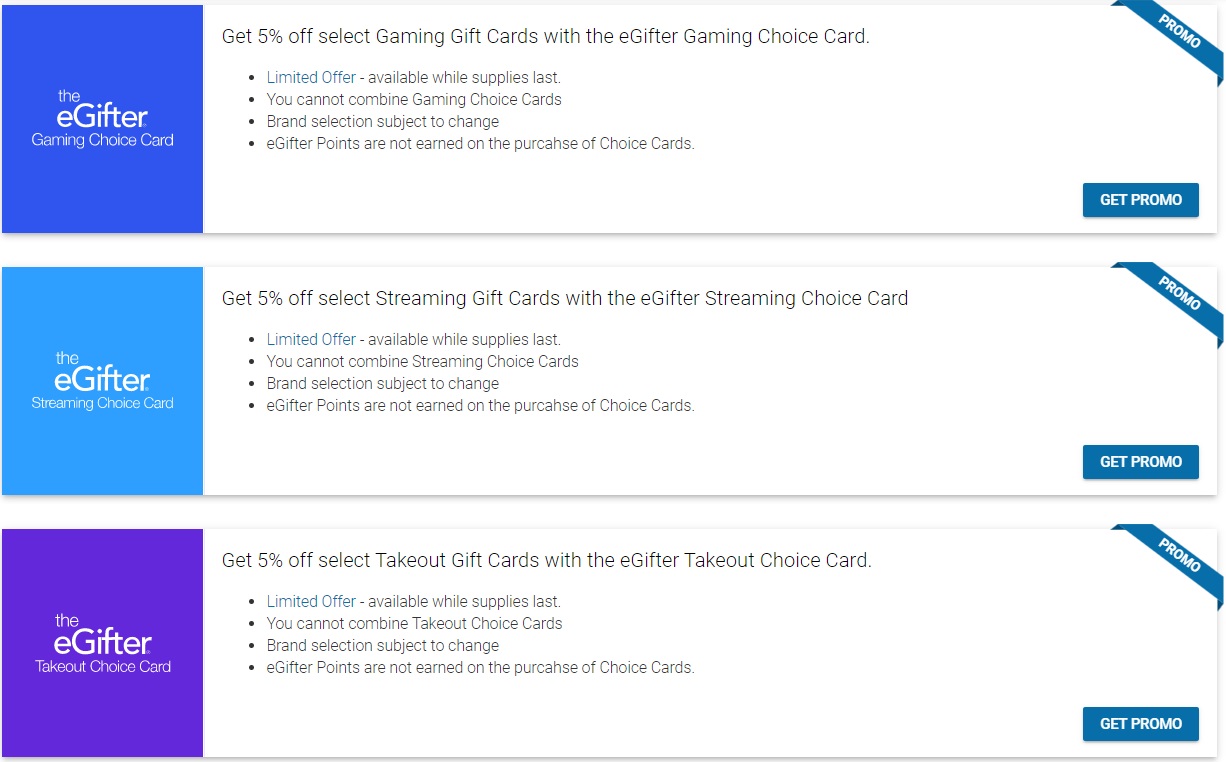 Egifter Save 5 On Select Gaming Streaming Takeout Gift Cards