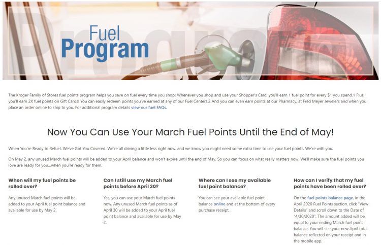 Kroger Fuel Points Extended